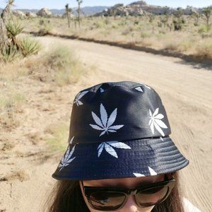 Weed Print Bucket Hat - 100% Cotton Summer Hat
